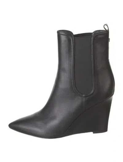 Pre-owned Veronica Beard Leather Chelsea Boots In Black