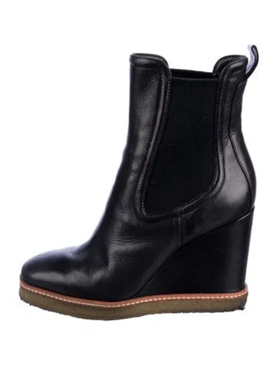 Pre-owned Veronica Beard Leather Chelsea Boots In Blue