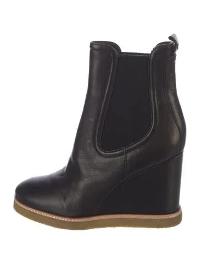Pre-owned Veronica Beard Leather Chelsea Boots In Blue
