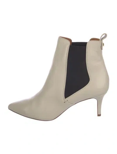 Pre-owned Veronica Beard Leather Chelsea Boots In Neutral