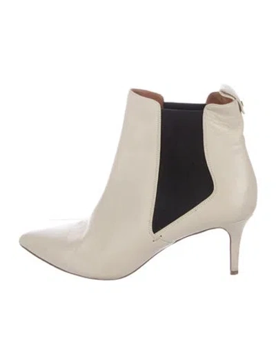 Pre-owned Veronica Beard Leather Chelsea Boots In Neutral