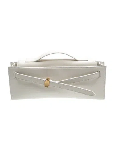 Pre-owned Veronica Beard Leather Clutch In Neutrals