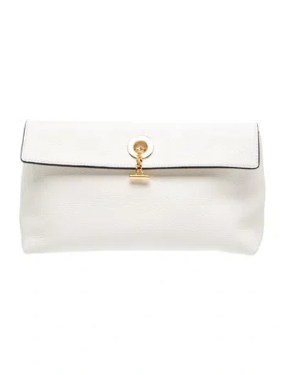 Pre-owned Veronica Beard Leather Clutch In Neutrals