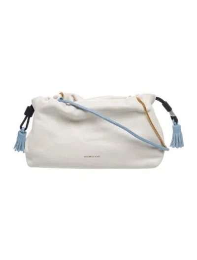 Pre-owned Veronica Beard Leather Clutch W/ Tags In Neutrals