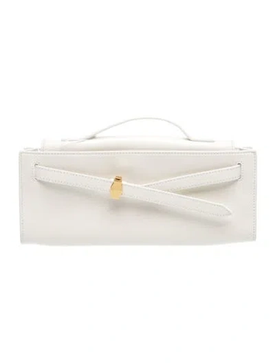 Pre-owned Veronica Beard Leather Clutch W/ Tags In White