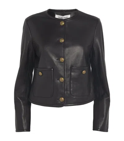 Veronica Beard Andrea Leather Jacket In Black