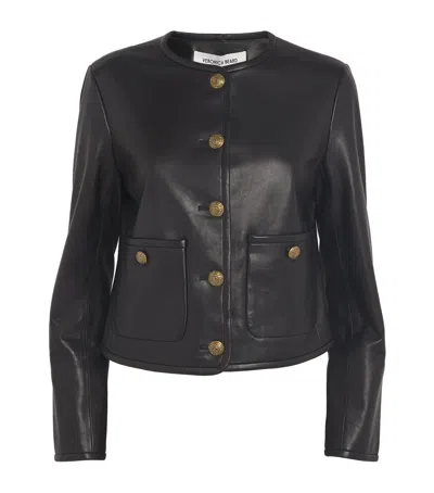 Veronica Beard Andrea Leather Jacket In Black