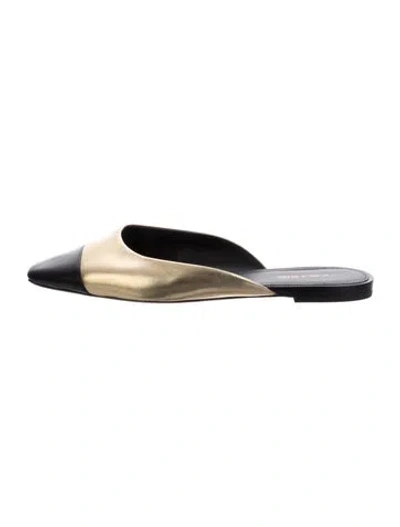 Pre-owned Veronica Beard Leather Colorblock Pattern Mules In Multi