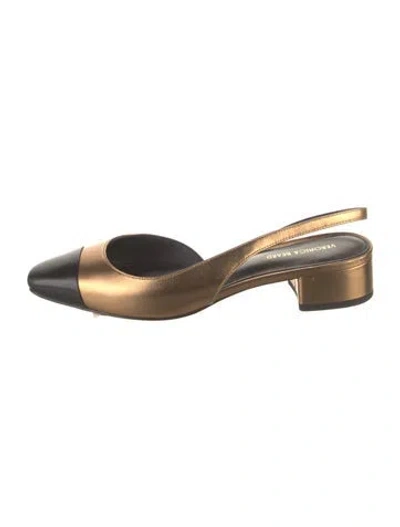 Pre-owned Veronica Beard Leather Colorblock Pattern Slingback Pumps