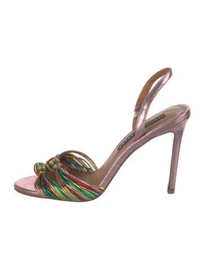 Pre-owned Veronica Beard Leather Colorblock Pattern Slingback Pumps