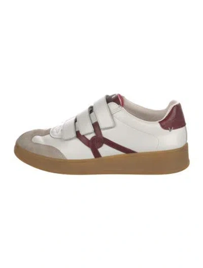 Pre-owned Veronica Beard Leather Colorblock Pattern Sneakers In Multi