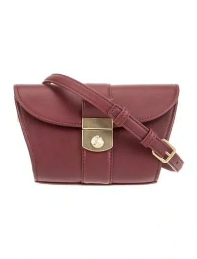 Pre-owned Veronica Beard Leather Crossbody Bag In Burgundy