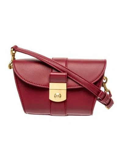 Pre-owned Veronica Beard Leather Crossbody Bag In Burgundy