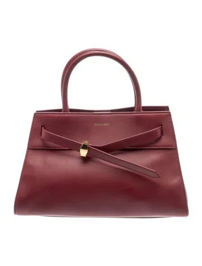 Pre-owned Veronica Beard Leather Dash In Burgundy