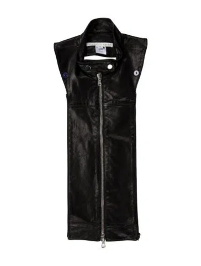 Pre-owned Veronica Beard Leather Dickey In Black