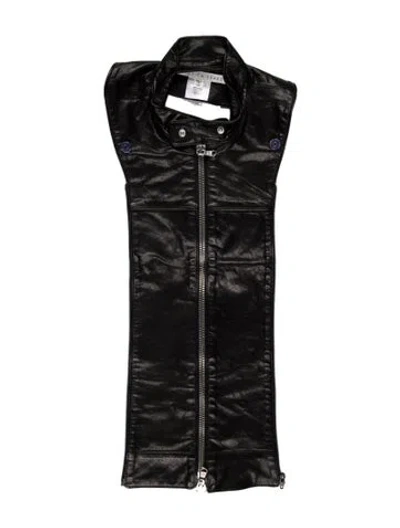 Pre-owned Veronica Beard Leather Dickey In Black