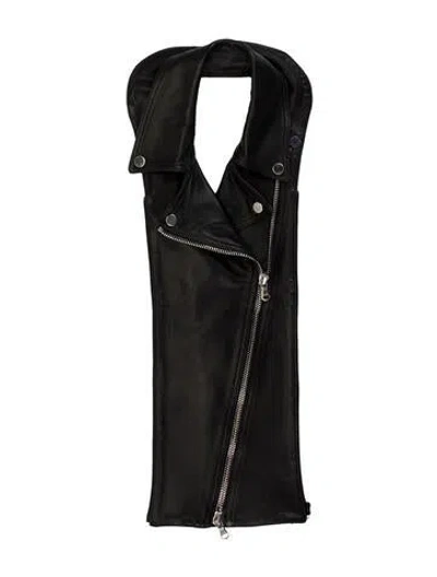 Pre-owned Veronica Beard Leather Dickey In Black