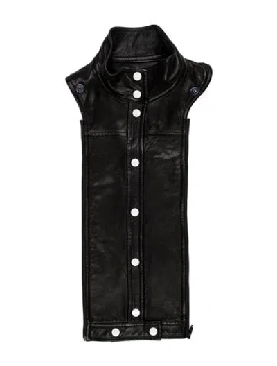 Pre-owned Veronica Beard Leather Dickey In Black