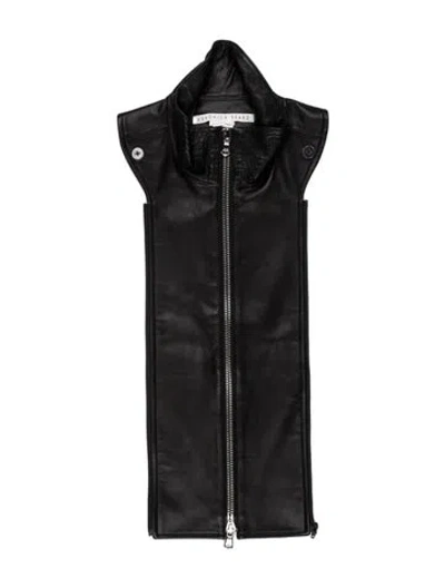 Pre-owned Veronica Beard Leather Dickey In Black