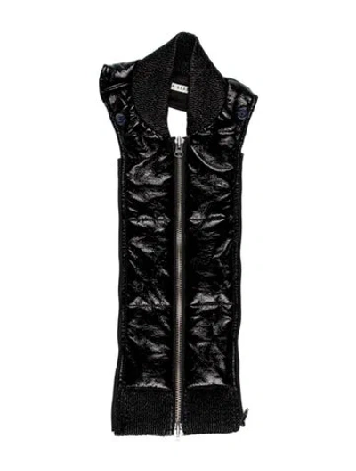 Pre-owned Veronica Beard Leather Dickey In Black