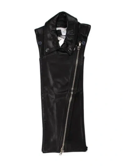 Pre-owned Veronica Beard Leather Dickey In Black