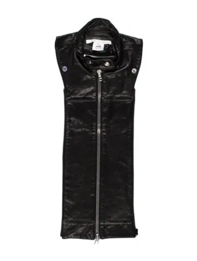 Pre-owned Veronica Beard Leather Dickey In Black