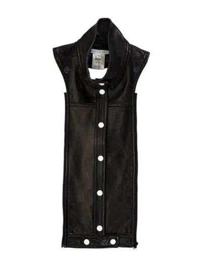 Pre-owned Veronica Beard Leather Dickey In Black