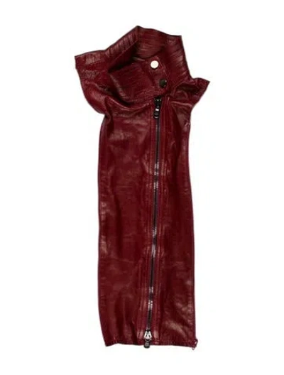 Pre-owned Veronica Beard Leather Dickey In Burgundy