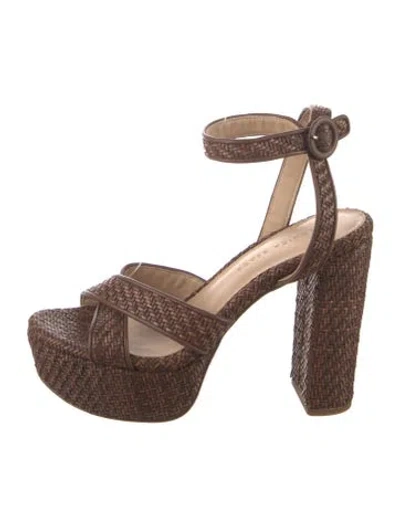 Pre-owned Veronica Beard Leather Espadrilles In Brown