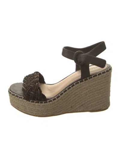 Pre-owned Veronica Beard Leather Espadrilles In Brown