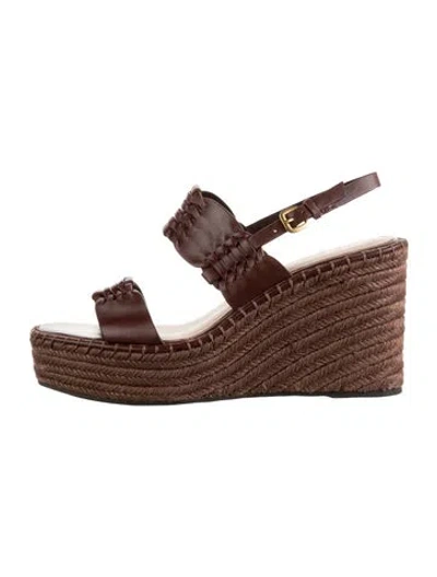 Pre-owned Veronica Beard Leather Espadrilles In Brown