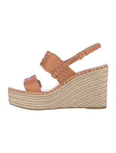Pre-owned Veronica Beard Leather Espadrilles In Brown