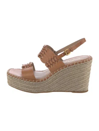 Pre-owned Veronica Beard Leather Espadrilles In Brown
