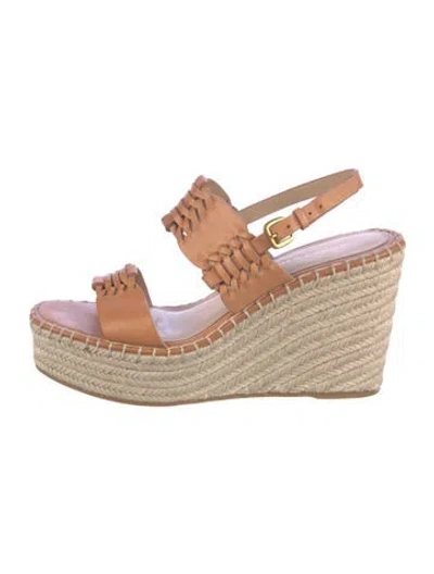 Pre-owned Veronica Beard Leather Espadrilles In Neutral