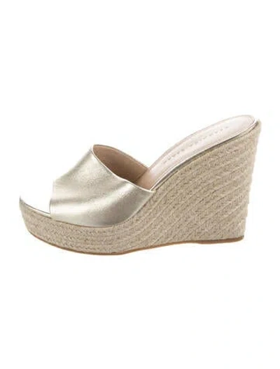 Pre-owned Veronica Beard Leather Espadrilles In Neutrals