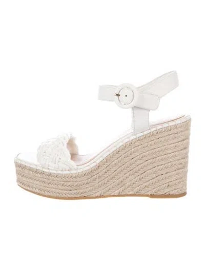 Pre-owned Veronica Beard Leather Espadrilles In White