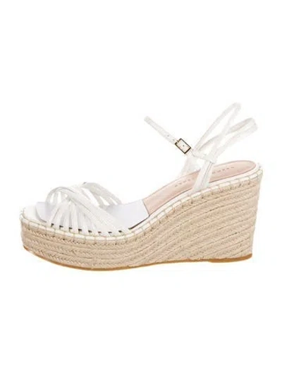 Pre-owned Veronica Beard Leather Espadrilles In White