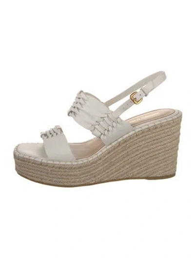 Pre-owned Veronica Beard Leather Espadrilles In White