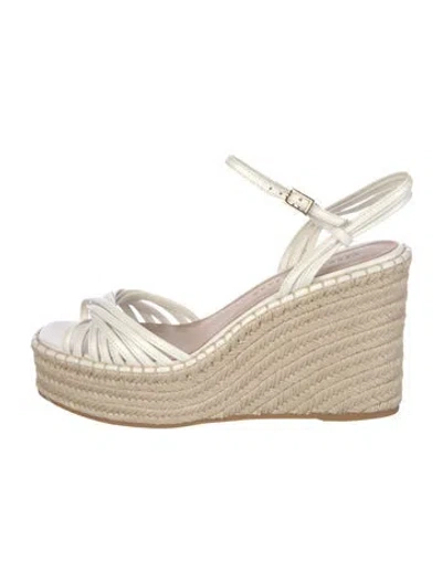 Pre-owned Veronica Beard Leather Espadrilles In White