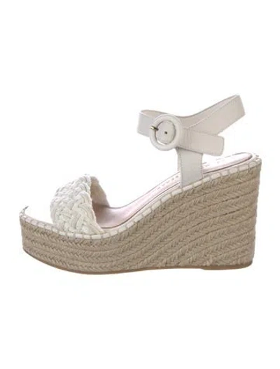 Pre-owned Veronica Beard Leather Espadrilles In White