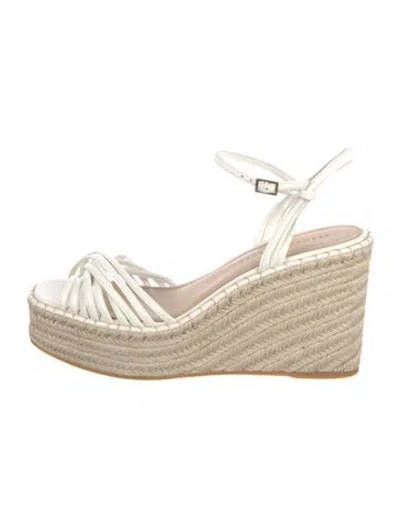 Pre-owned Veronica Beard Leather Espadrilles In White