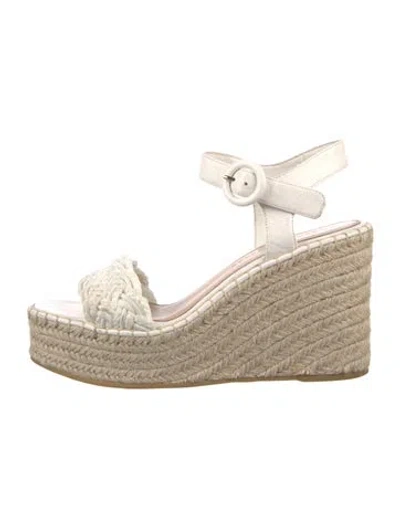 Pre-owned Veronica Beard Leather Espadrilles In White