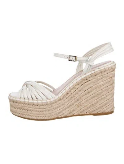 Pre-owned Veronica Beard Leather Espadrilles In White