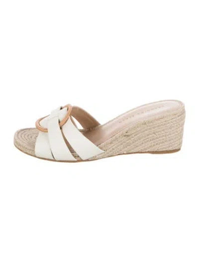 Pre-owned Veronica Beard Leather Espadrilles In White