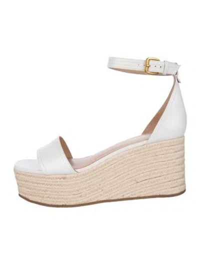 Pre-owned Veronica Beard Leather Espadrilles In White