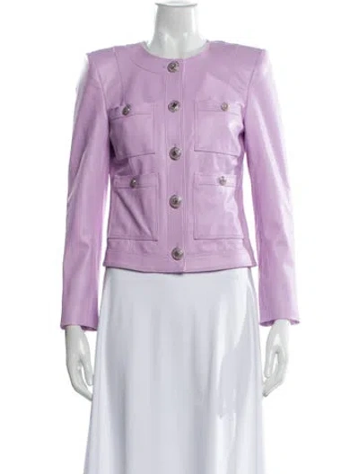 Pre-owned Veronica Beard Leather Evening Jacket In Pink
