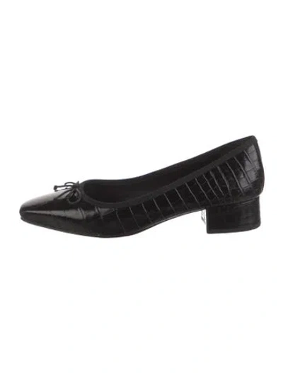 Pre-owned Veronica Beard Leather Flats In Black