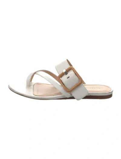 Pre-owned Veronica Beard Leather Flats In White