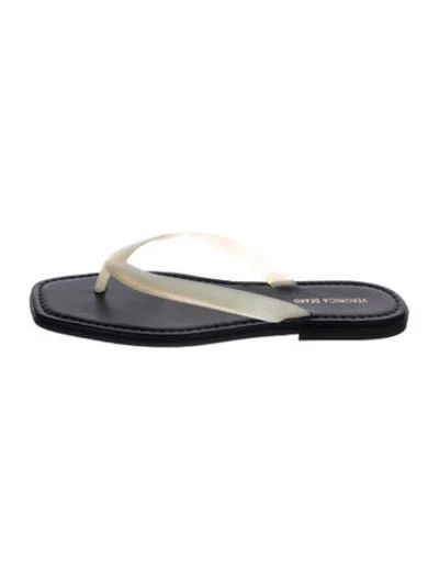 Pre-owned Veronica Beard Leather Flip Flops In Blue
