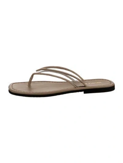 Pre-owned Veronica Beard Leather Flip Flops In Clear/neutrals